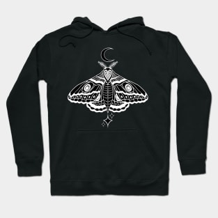 Witchy Cute Celestial Moth - White Hoodie